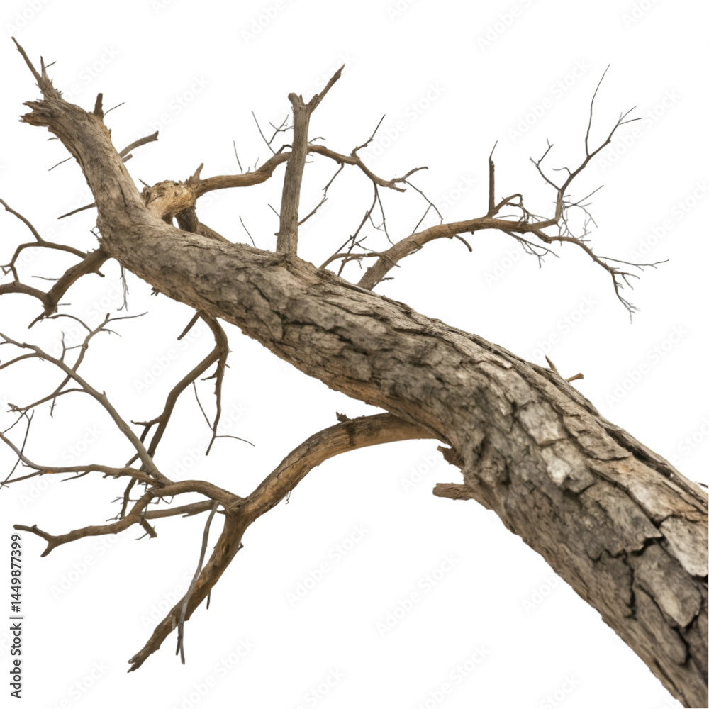 Branch of dead tree isolated on transparent background Branch of dead tree isolated on transparent background