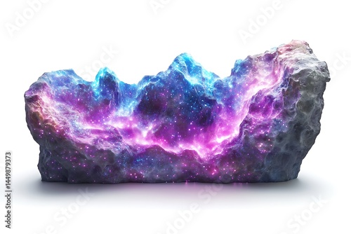 3D Style Nebula-Inspired Headboard with Glowing Details
