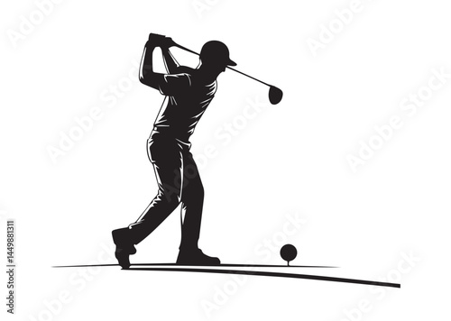A Man golfer player Silhouette Vector