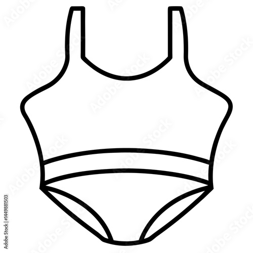 Minimal Tankini Vector on White