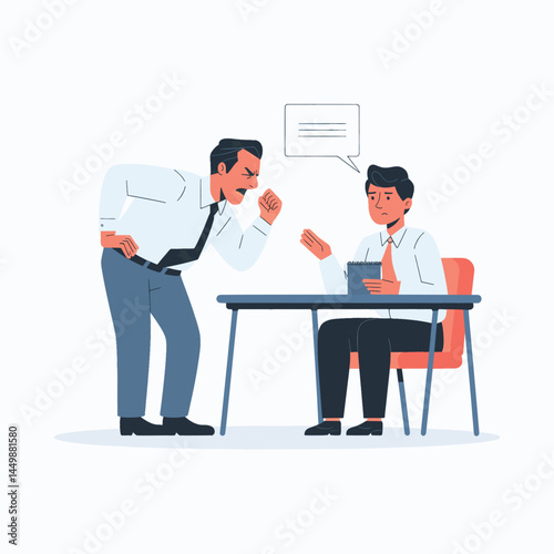 businessman is stressed because his boss is scolding him design character