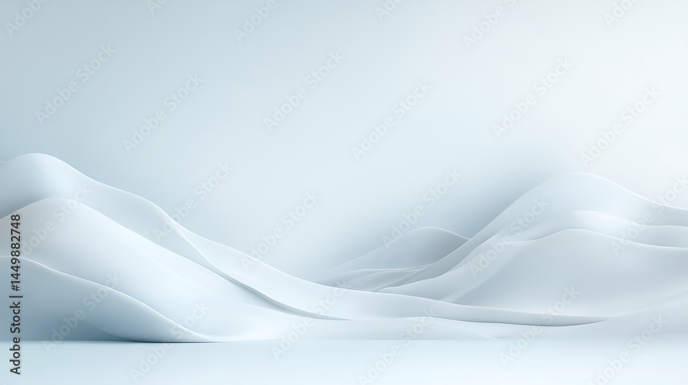 Obraz premium Serene abstract waves minimalist digital art for a calm and tranquil studio space