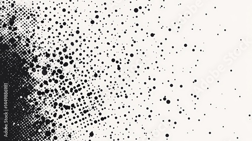 Halftone vector pattern on white background. Minimalist dot texture design. Simple flat abstract background with black dots.