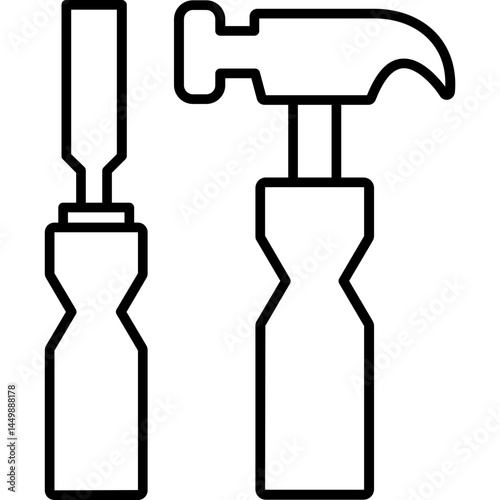 Chisel and Hammer Icon