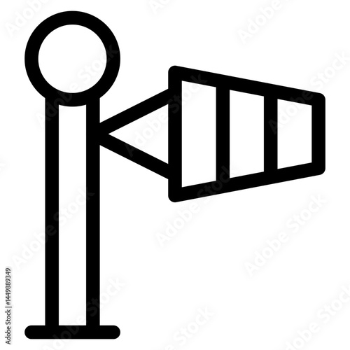 Vector Icon Windsock, wind sign, direction, signaling, meteorology