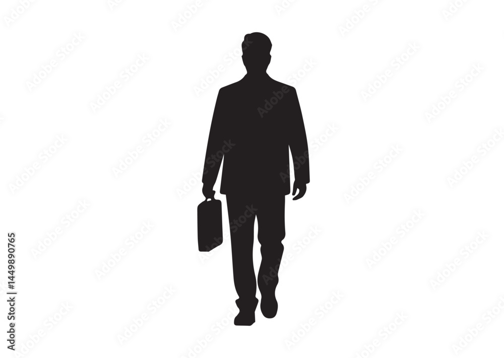 Obraz premium A Man going to office Silhouette Vector