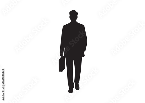 A Man going to office Silhouette Vector