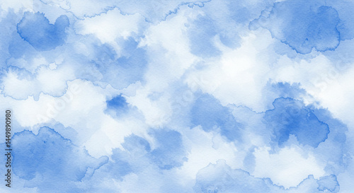 Pastel Blue Watercolor Wash Abstract Background Painting Texture Design