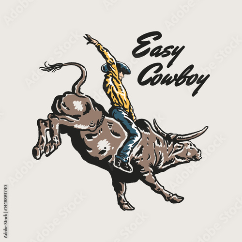 Easy Cowboy Rodeo Rider Graphic Design
