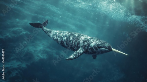 narwhal whale underwater photo