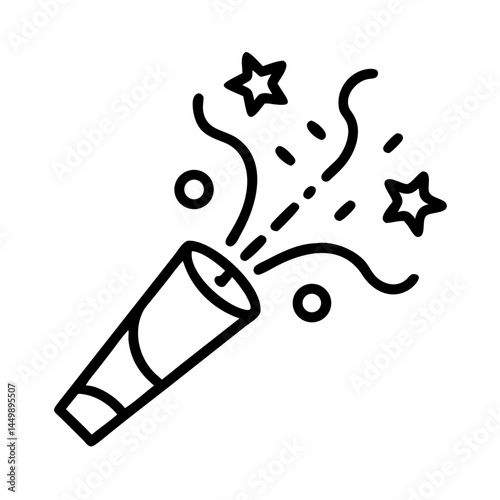 confetti cannon on transparent background for web and graphic design