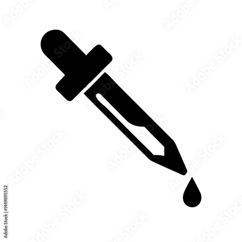 dropper bottle herbal extract silhouette on transparent background for web and graphic design