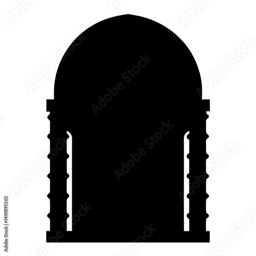 Silhouette of a Domed Archway supported by Fluted Columns, a Classic Design