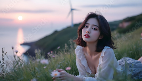 ファンタジーストーリー（穏やかな時の中にいる女性）