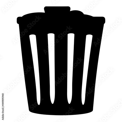 Black and white garbage bin image useful for recycling and waste reduction