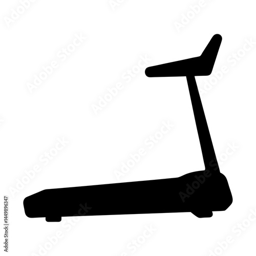 Silhouette of a treadmill exercise machine for a gym or home fitness
