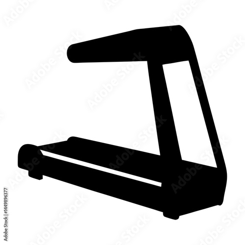 Silhouette of a treadmill machine for exercise and fitness training concept