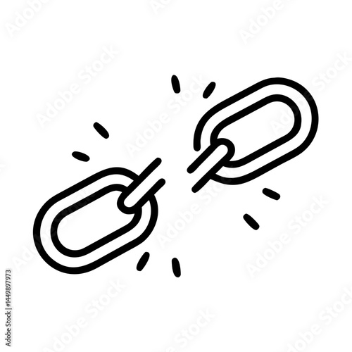 breaking chain on transparent background for web and graphic design