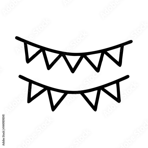 bunting flags on transparent background for web and graphic design