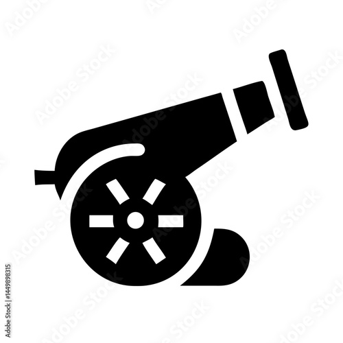 cannon silhouette on transparent background for web and graphic design