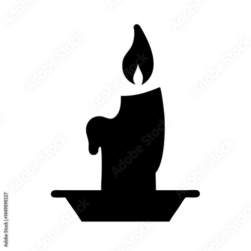 candle silhouette on transparent background for web and graphic design