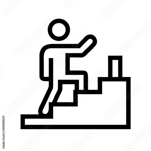 climbing stairs career ladder on transparent background for web and graphic design