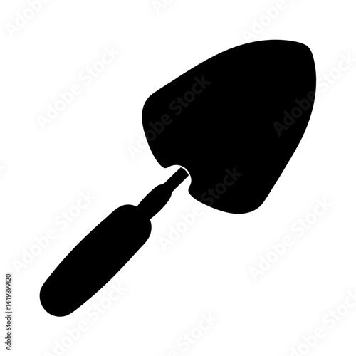 Silhouette of a small garden trowel, an essential tool for gardening tasks