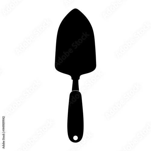 Black silhouette of a garden trowel for transplanting and small gardening