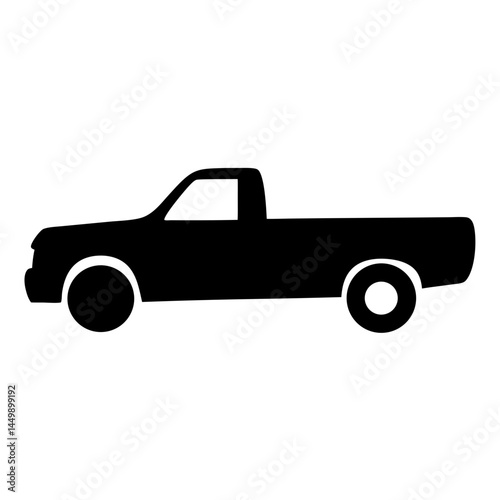 Silhouette of a single cab pickup truck with long bed design