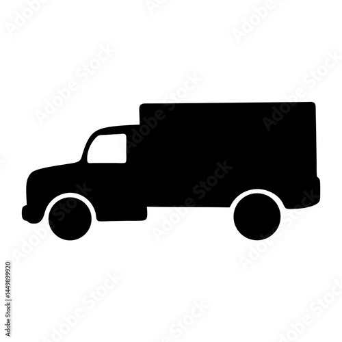 Silhouette of a delivery truck driving for transport and distribution services