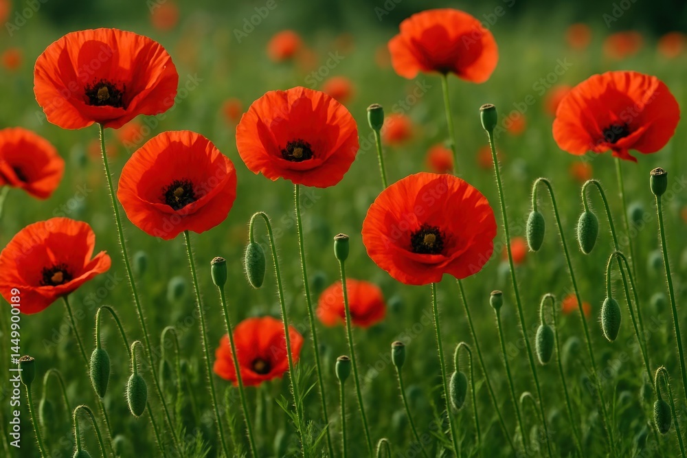 Fototapeta premium Vibrant poppies in bloom