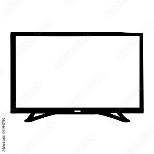 Simple flat screen TV with stand, a vector graphic style design