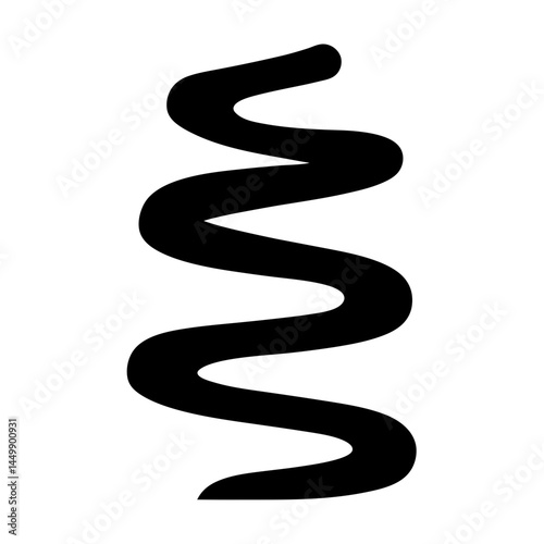 Illustration of a black winding spring isolated on a white background