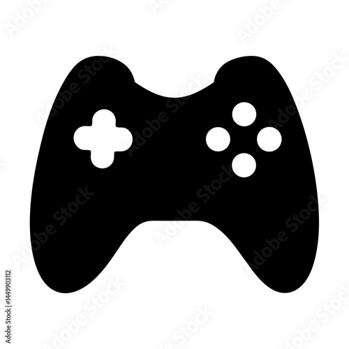 Isolated black video game controller illustrating the concept of entertainment and recreation