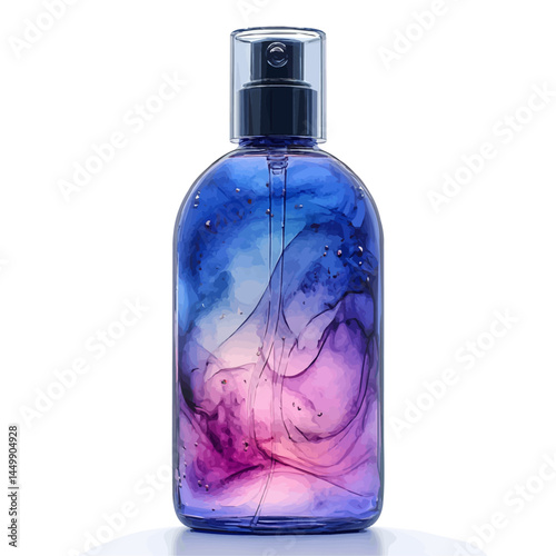 illustration of Makeup Setting Spray Bottle, watercolor vector, isolated on a white background.