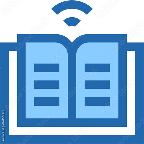 Vector Icon book, Digital, learning, reading, online