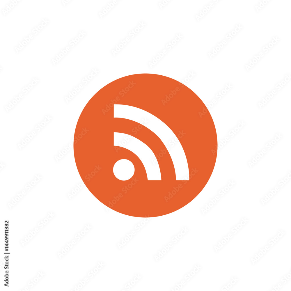 RSS icon social media icon illustration vector drawing on whtie background