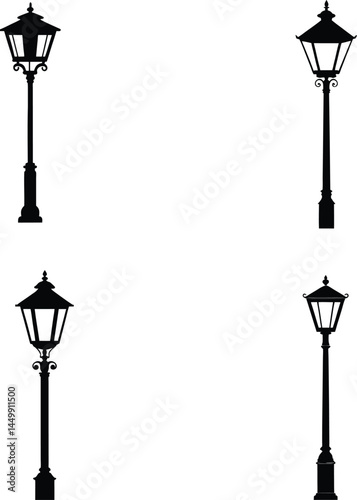 Street light silhouette illustration