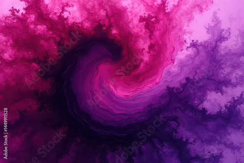 Mesmerizing Ink Swirls: Close-Up Experimental Photography of Violet & Dark Red Blending in Water