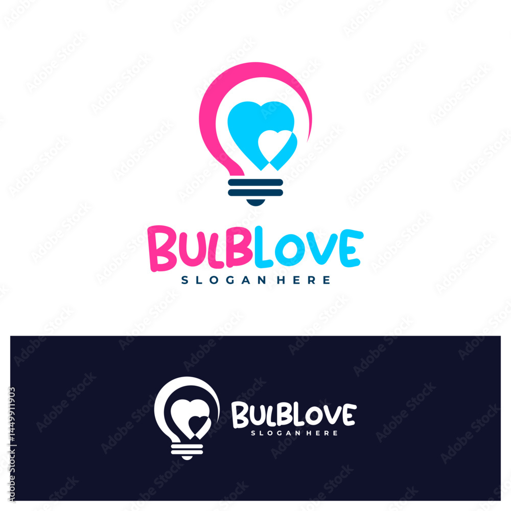 Bulb Love logo design concept vector. Love Bulb Logo Design Template. Creative Symbol. Icon Bulb Love logo design concept vector. Love Bulb Logo Design Template. Creative Symbol. Icon