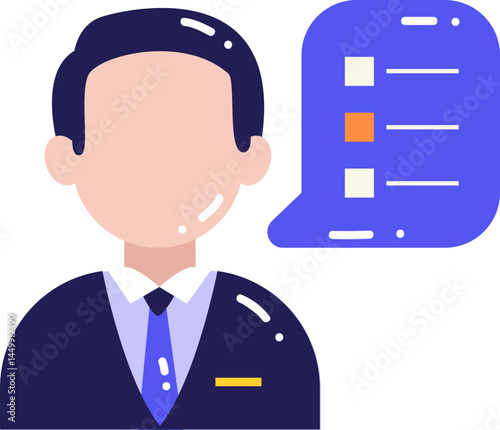 Businessman Presenting a Checklist Important Information and Task Management Concept Illustration