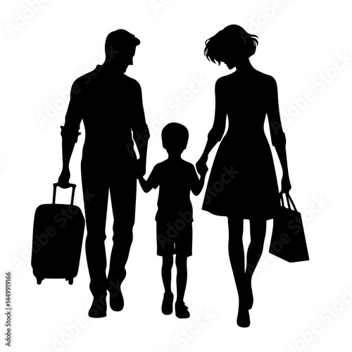 Family Holding Hands Silhouette for Unity and Togetherness Design