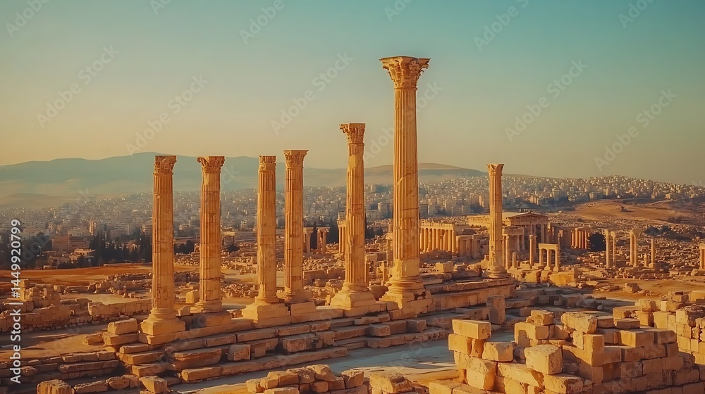 Fototapeta premium Ancient stone columns in historical site