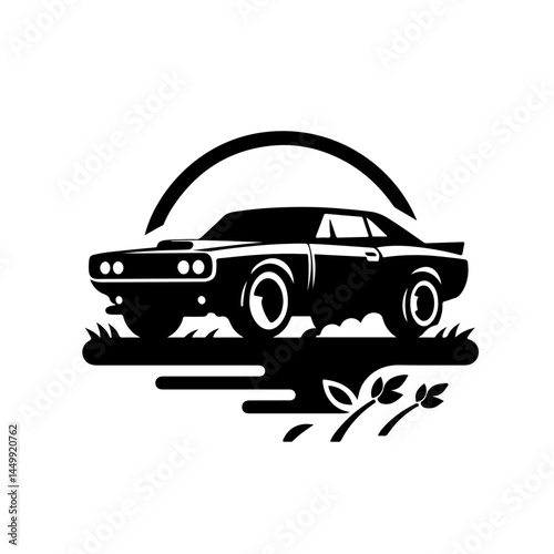 Race Car Number 2 Silhouette for Motorsport and Speed Design