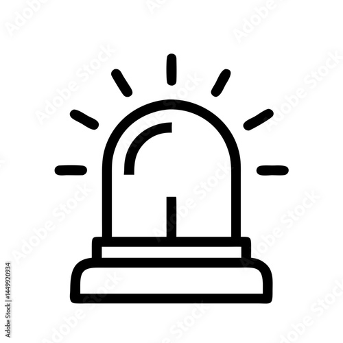 emergency siren on transparent background for web and graphic design