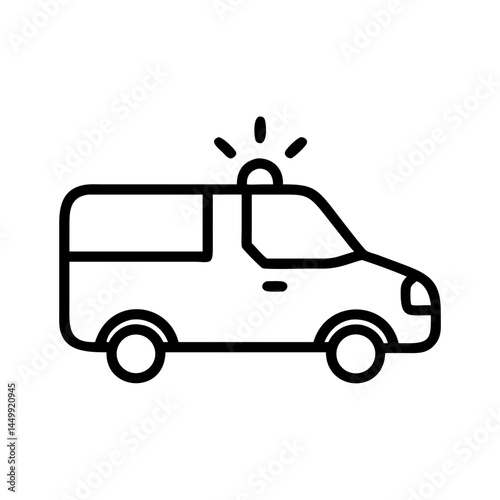 emergency vehicle with alert on transparent background for web and graphic design