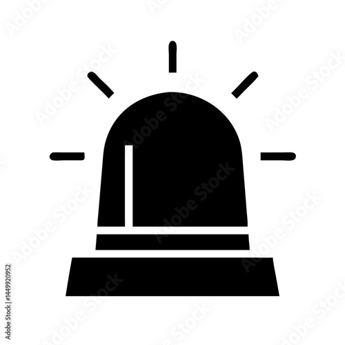 emergency siren silhouette on transparent background for web and graphic design