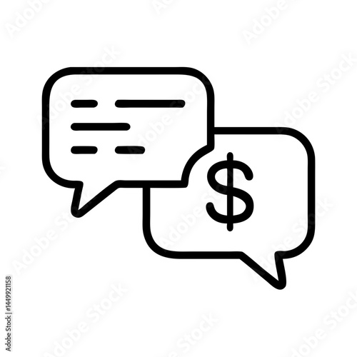 financial message transaction chat on transparent background for web and graphic design
