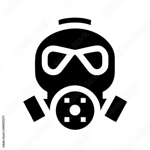 gas mask chemical biological hazard silhouette on transparent background for web and graphic design