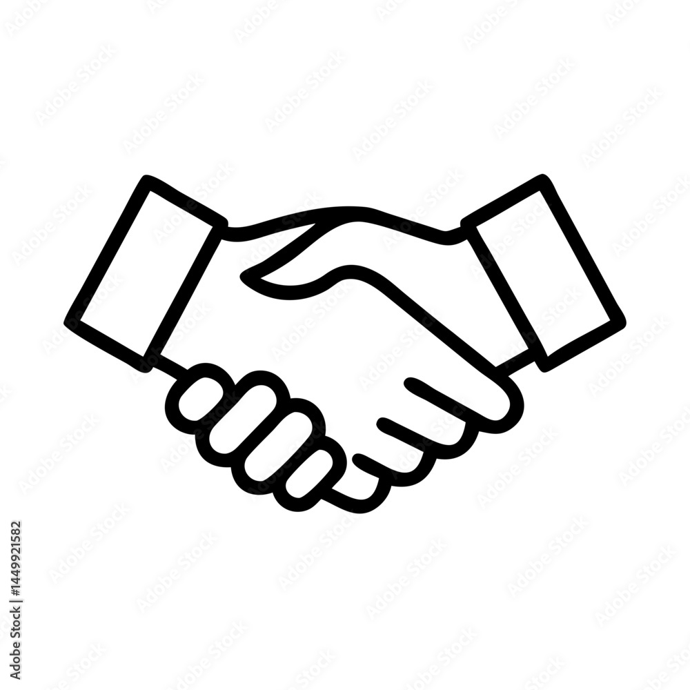 Naklejka premium handshake agreement job offer on transparent background for web and graphic design